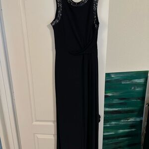 Monsoon Blue Maxi Gown Sleeveless Crew Neck for Cocktail